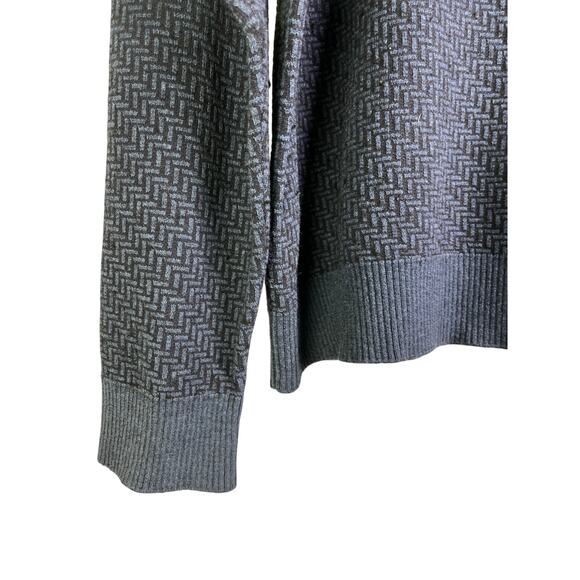 Robert Graham Sweater Mens L Blue 1/4 Zip Pullover Brennand Geometric Classic - Picture 6 of 9